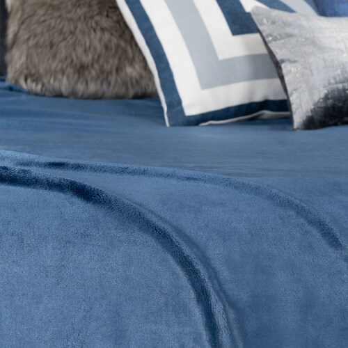 Cobertor King Size Liso Cobija Invernal Ligero Saturno (Azul) ESQUIMAL