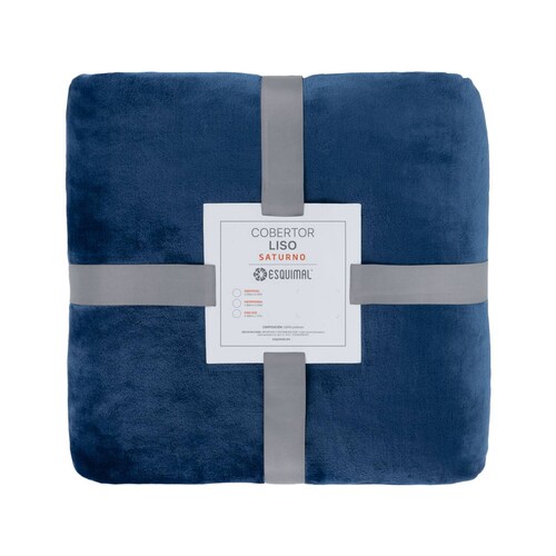Cobertor King Size Liso Cobija Invernal Ligero Saturno (Azul) ESQUIMAL