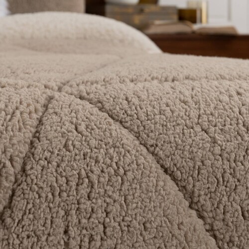 Cobertor King Size Jumbo Edredón Borrega + Fundas Tacoma ESQUIMAL
