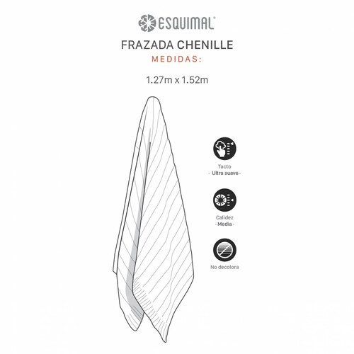 Frazada Luxus - Polinesia (Chenille) ESQUIMAL
