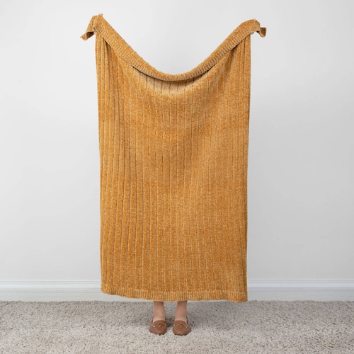Frazada Luxus - Mostaza (Chenille) ESQUIMAL