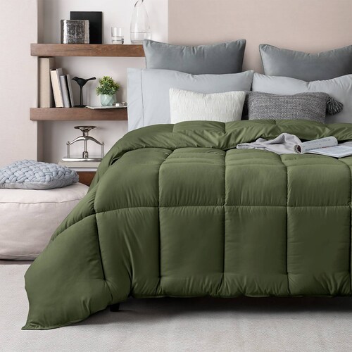 Edredón Acolchado Duvet King Size Hipoalergénico Verde ESQUIMAL.