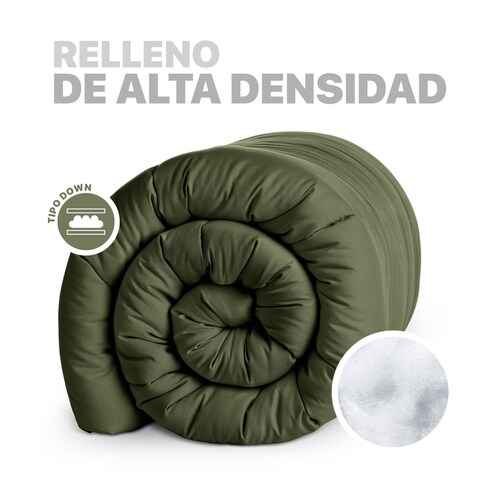 Edredón Acolchado Duvet King Size Hipoalergénico Verde ESQUIMAL.