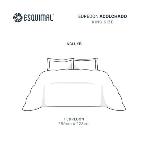 Edredón Acolchado Duvet King Size Hipoalergénico Verde ESQUIMAL.