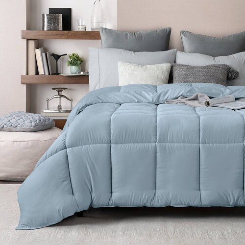 Edredón Acolchado Duvet Individual Hipoalergénico Azul ESQUIMAL.