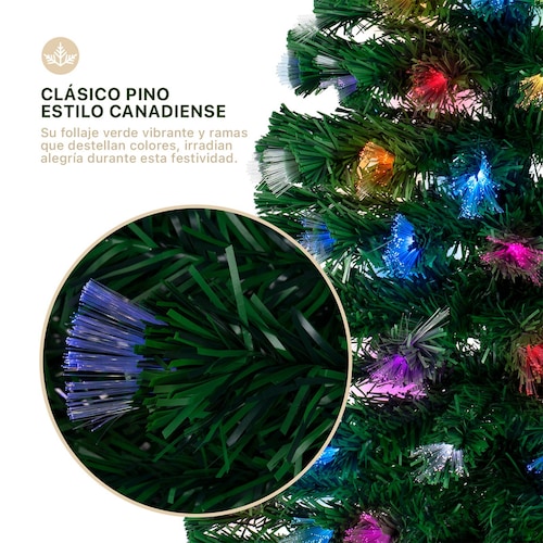 Árbol de Navidad Fibra Óptica Pino Navideño 1.9m - Verde para ESQUIMAL