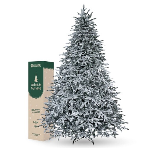 Árbol de Navidad Nevado Pino Navideño 2.2m 1300 Ramas- Verde para ESQUIMAL