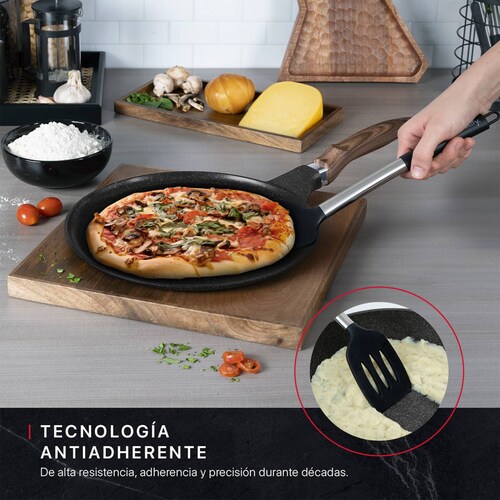Sartén Crepera Comal de Mármol Con Antiadherente 28 cm Negro Cookify.