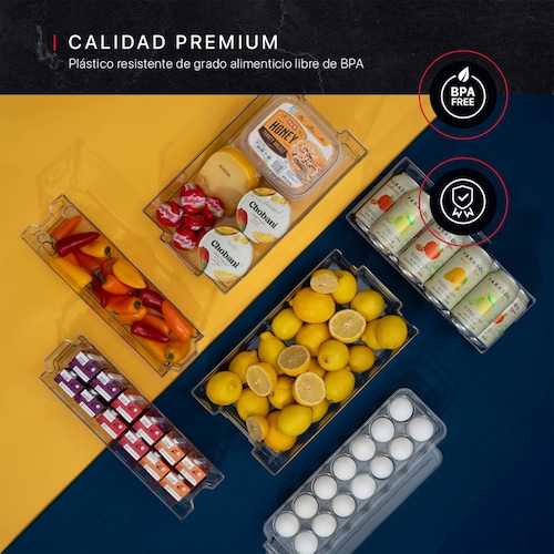 Contenedores Organizadores Para Refrigerador De 7 Pz COOKIFY.