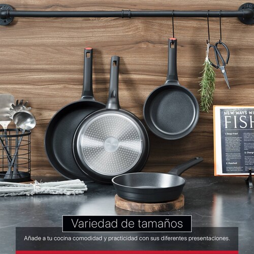 Sartén De Aluminio Fundido Con Antiadherente 28 cm Comal Negro Cookify.