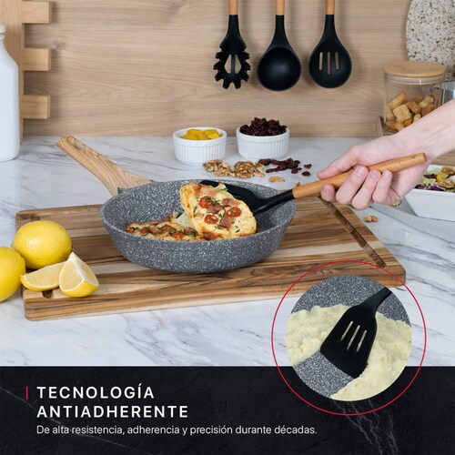 Juego Set 3 Sartenes De Mármol Con Antiadherente 20 - 24 - 28 cm Gris Cookify.
