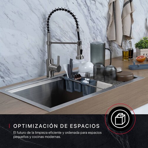 Escurridor de Trastes para Vajilla Platos Plegable y Expandible Acero Inoxidable Cookify.