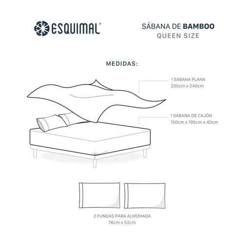 Sábanas Queen Size De Bambú / Bamboo Ultra Suaves Y Frescas Verde Olivo ESQUIMAL.