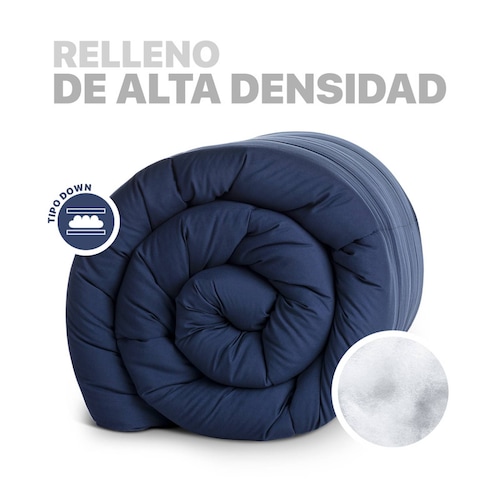 Edredón Acolchado Duvet Matrimonial XL Hipoalergénico Azul Marino ESQUIMAL.