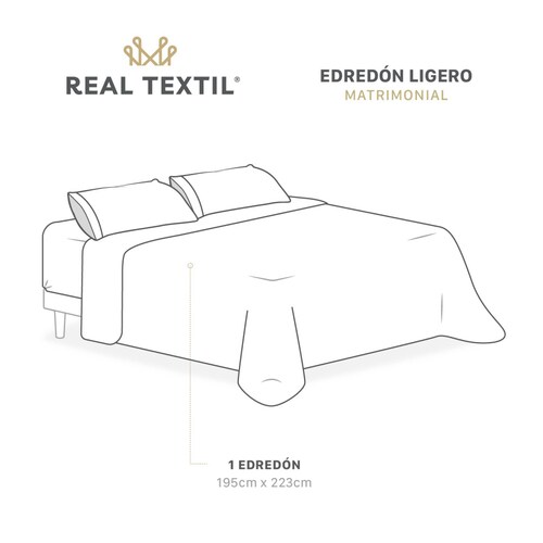 Edredón Colcha Ligero de Doble Vista Matrimonial Gris Claro - Rojo Real Textil