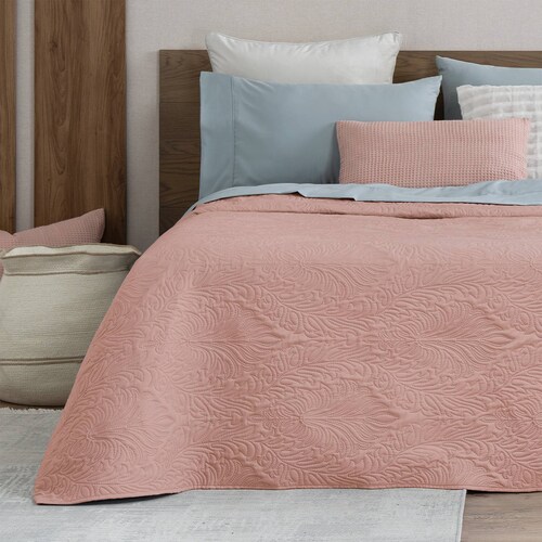 Edredón Económico Colcha Ligera Fresco King Size de 1 Pieza Rosa Oscuro Real Textil.