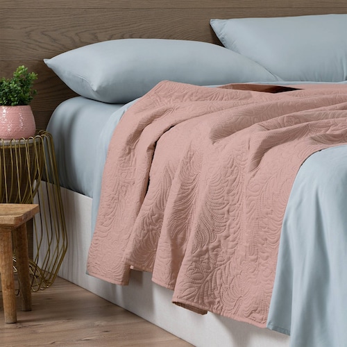 Edredón Económico Colcha Ligera Fresco King Size de 1 Pieza Rosa Oscuro Real Textil.