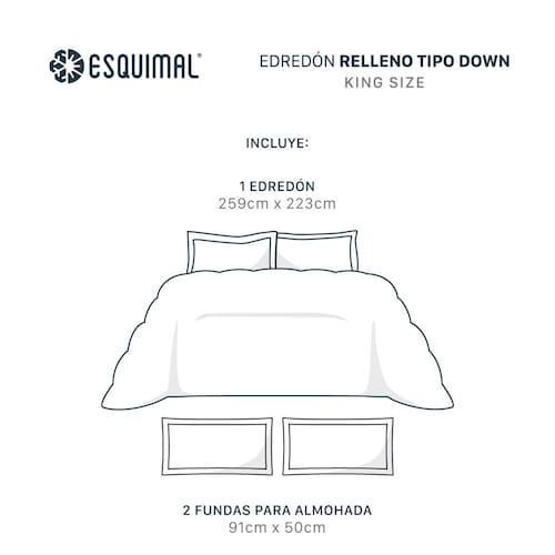 Edredón Capitonado de Lujo King Size con Fundas Khaki - Azul Esquimal.