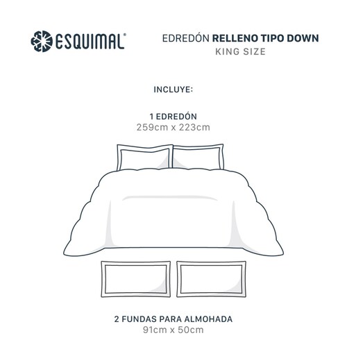 Edredón Capitonado de Lujo King Size con Fundas Oxford - Café Esquimal.
