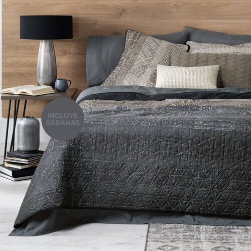Set Edredón Ligero Individual con Fundas y Sabanas Samurai REAL TEXTIL.