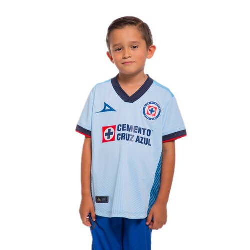 Jersey Pirma Cruz Azul Temporada 23/24 Nino Visita Azul celeste.