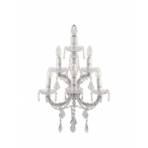 Arbotante de cristal cortado de lujo Maria Theresa GamaLux 6 Luces Cromado
