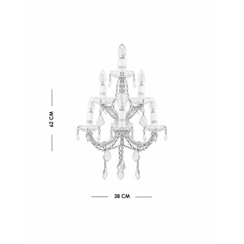 Arbotante de cristal cortado de lujo Maria Theresa GamaLux 6 Luces Cromado