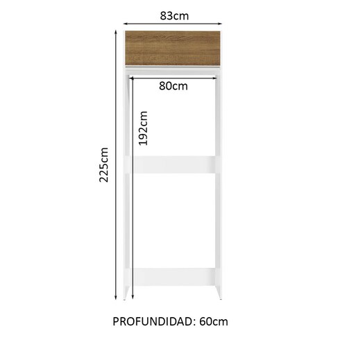 Alacena para Refrigerador Madesa Glamy 1 Puerta Basculante Blanco.