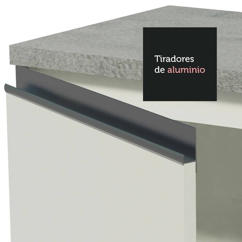Mueble de Cocina Integral 350 cm Blanco/Marrón Glamy Madesa 01.