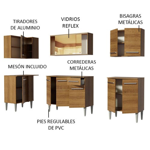 Mueble de Cocina Integral Esquinera 293cm Emilly Play Madesa04