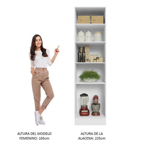 Alacena Mueble de Almacenamiento abierto Madesa 60cm con nichos para cocina