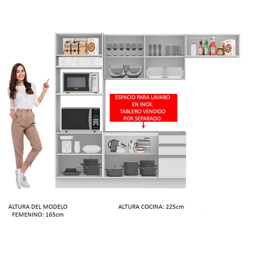 Mueble de Cocina Integral 270cm Marselha Madesa 01