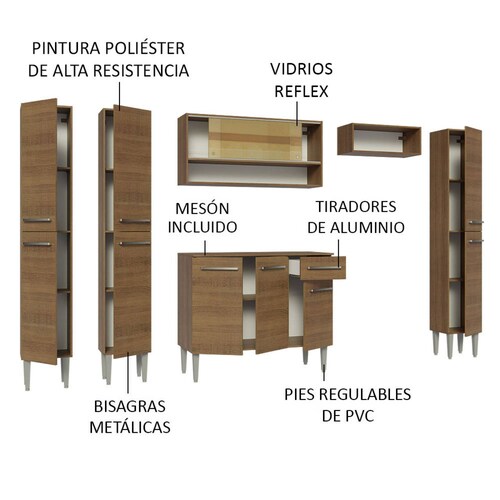 Mueble de Cocina Integral 261cm Emilly Madesa 04