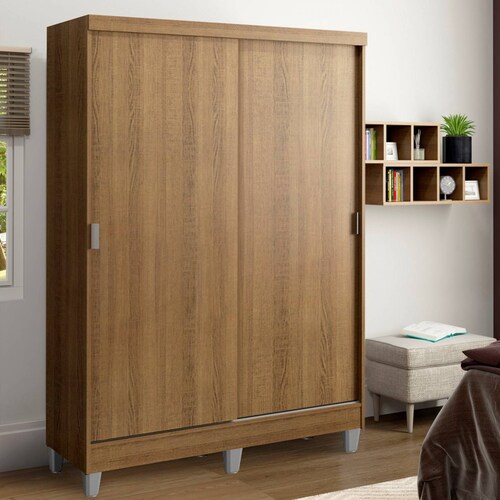 Ropero Madesa Luke 2 Puertas Correderas de Madera con Patas Blanco