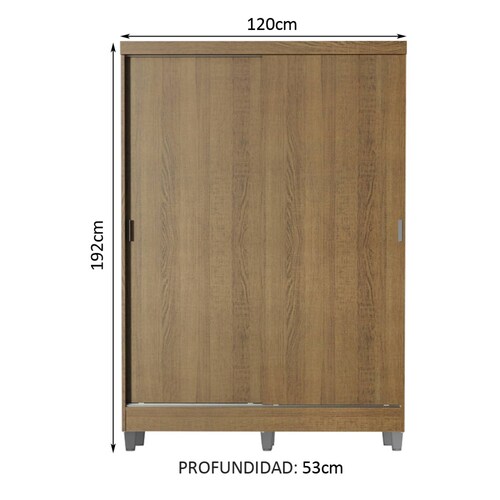Ropero Madesa Luke 2 Puertas Correderas de Madera con Patas Blanco