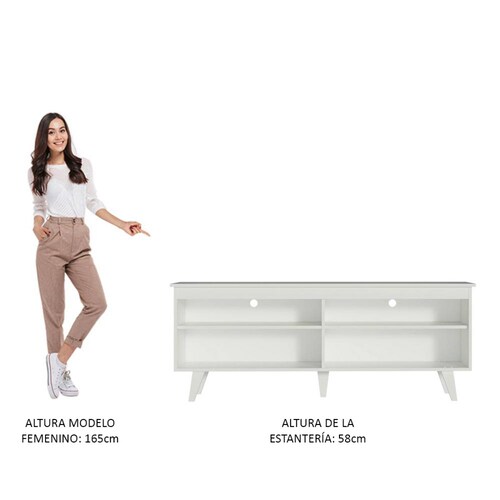 Mueble para TV hasta 65 Pulgadas Madesa Udine con Patas Negro