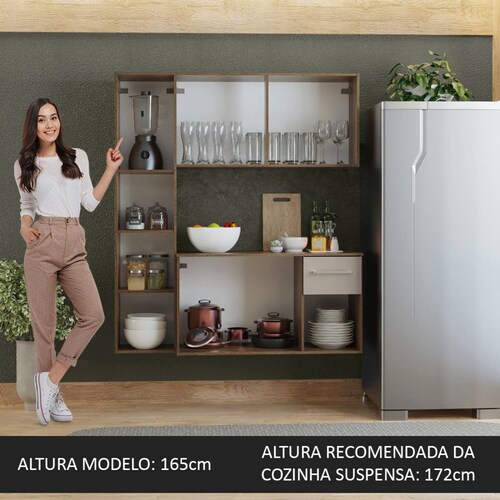Cocina Compacta Easy Madesa 120cm Crema/Marrón.