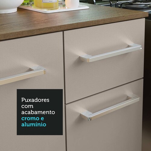 Cocina Compacta Easy Madesa 120cm Crema/Marrón.