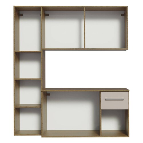 Cocina Compacta Easy Madesa 120cm Crema/Marrón.