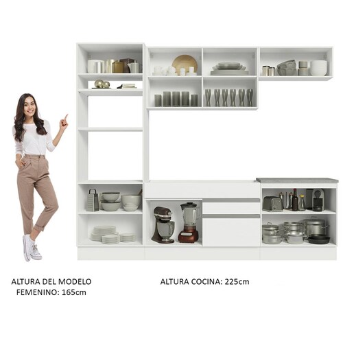 Cocina Integral Modular Madesa 270cm Glamy 13 BB.