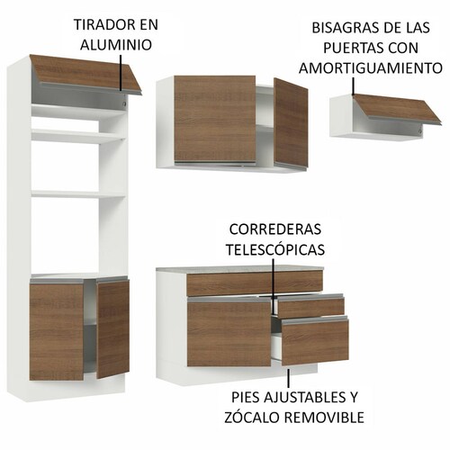 Cocina Integral Modular 270cm Madesa Glamy BM 14