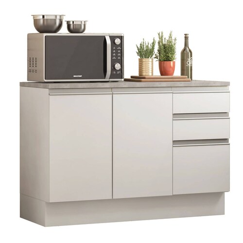 Mueble De Cocina 2 Puertas 3 Cajones 120cm Glamy Madesa