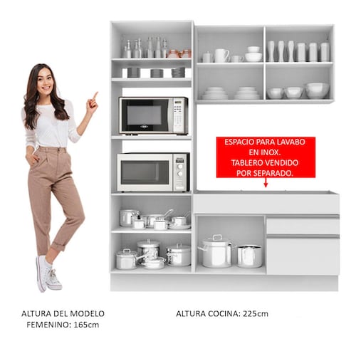 Mueble de Cocina Compacta Madesa Lívia Sin Encimera ni Tarja BB
