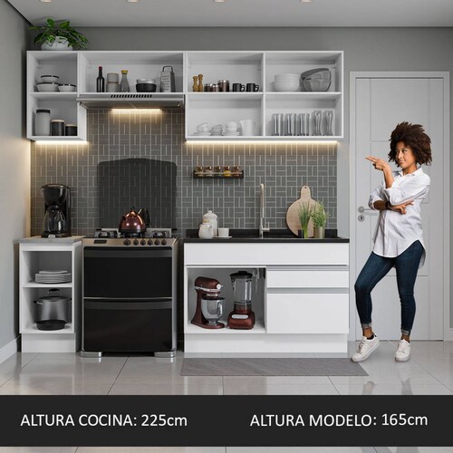 Mueble de Cocina Integral Glamy 240cm Madesa 07.