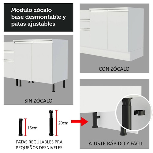 Mueble de Cocina Integral Glamy 240cm Madesa 07.