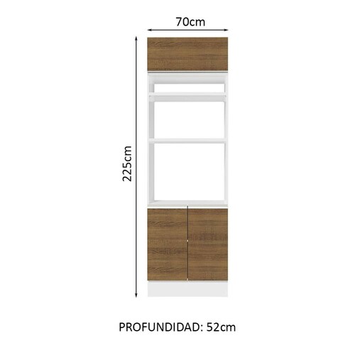 Mueble de Cocina para Horno y Microondas Madesa Glamy 70cm BB.