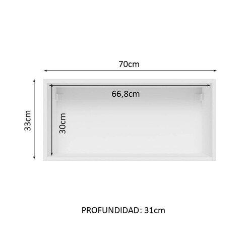 Mueble Superior de Cocina Madesa Glamy 70cm 1 puerta abatible.