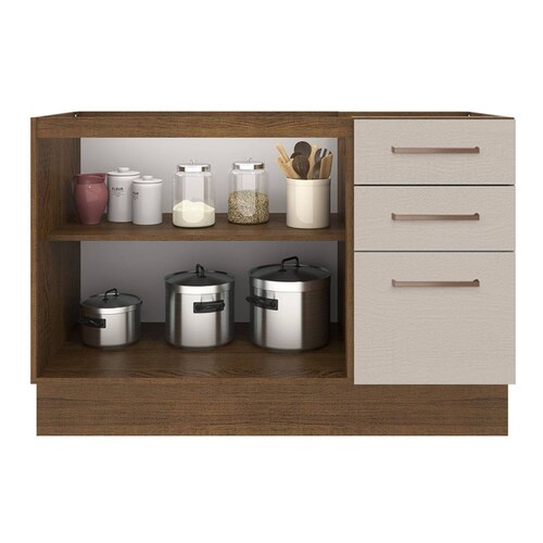 Mueble de Cocina Para Fregadero Agata Madesa Crema/Marrón.