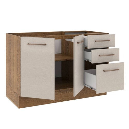 Mueble de Cocina Para Fregadero Agata Madesa Crema/Marrón.