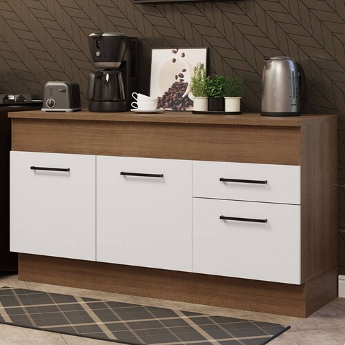 Mueble de Cocina Para Fregadero Madesa Agata 150 cm 2 Puertas e 2 Cajones (Con Tablero).